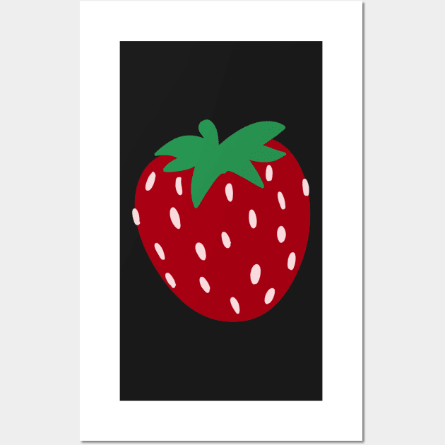 dark red strawberry drawing Wall Art by maoudraw